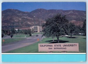 1988 San Bernardino California Postcard State University Mountain Building Road