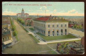 h2290 - DENVER Colorado Postcard 1912 US Mint. State Capitol