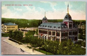 Ogden Utah c1910 Postcard Library And City Hall