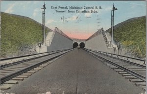 Postcard East Portal Michigan Central Railroad Tunnel from Canadian Side