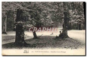 Old Postcard Foret De Fontainebleau Carrefour Louis Philippe