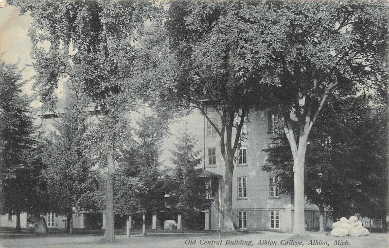 Albion College MI~Old Central Building Nestled in the Pines & Shade Trees~1912 