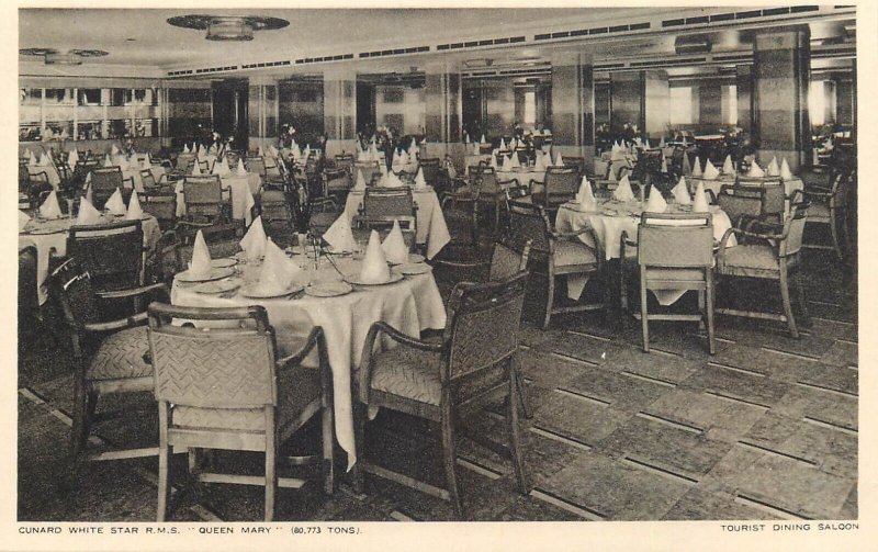 Set of 9 postcards Cunard White Star R.M.S. QUEEN MARY cruiser ship interior