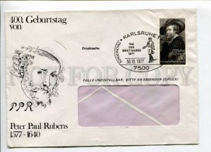 421848 GERMANY 1977 year 400 years Peter Paul Rubens Karlsruhe real posted COVER