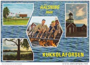 Sweden Kukkolaforsen Multi View The Border River Between Sweden and Finland S...