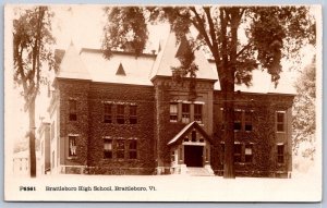 K37/ Brattleboro Vermont RPPC Postcard c1940 High School Building  95