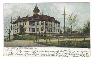 Posted 1908, High School, Winthrop, Massachusetts, undivided back