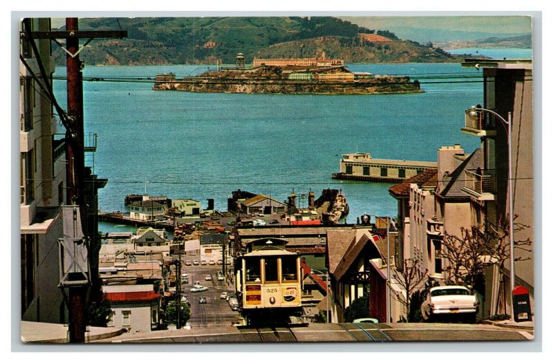 Vintage 1940's Postcard Cable Car San Franciso California