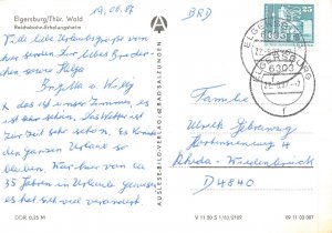 Germany 1987 Elgersburg Thuer Reichsbahn Erholungsheim Train Station postcard