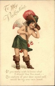 Valentine Cupid as Swashbuckling Pirate Tuck #115 c1905 Postcard 