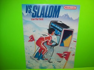 VS Slalom Arcade FLYER Original NOS Nintendo 1986 Video Game Promo Artwork Sheet