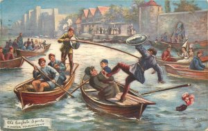 Postcard 1907 Old English Sports Water tournament boats Tuck Oilette 22+-13363