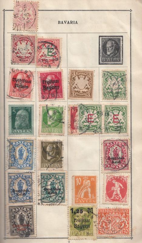 Bavaria Belgium Stamp Album Page Collection