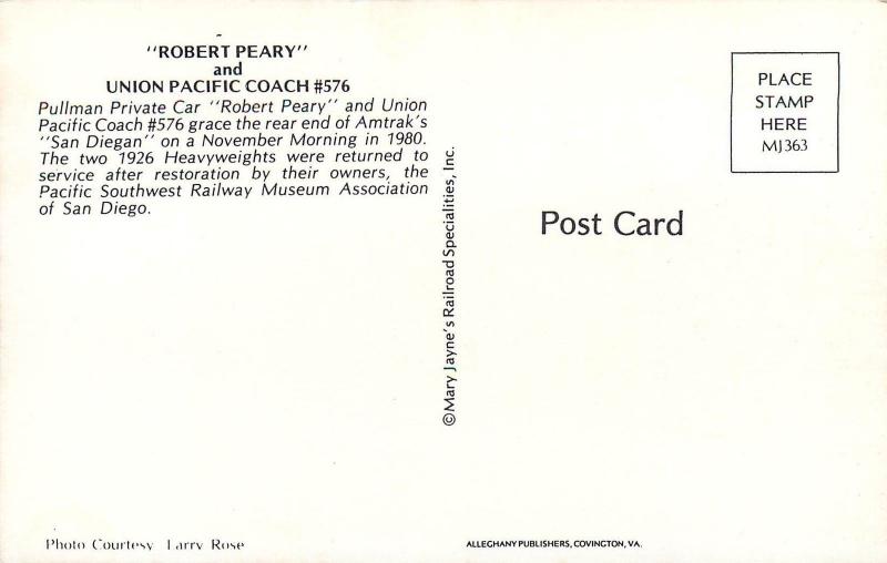 Robert Peary Union Pacific Pullman Private train Car Coach