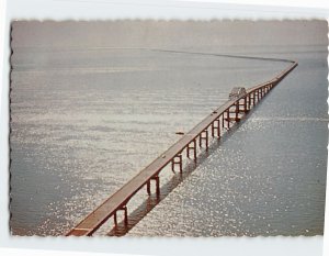 Postcard Aerial View of North Channel Bridge USA