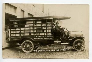 Fitchburg MA Wholesale Grocery Truck RPPC Real Photo Postcard