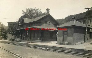 Depot, Vermont, Bethel, RPPC, Central Vermont Railroad Station, Byron Miller