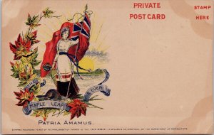 Maple Leaf Forever Patria Amamus Canada Patricia Unused Private Postcard E79