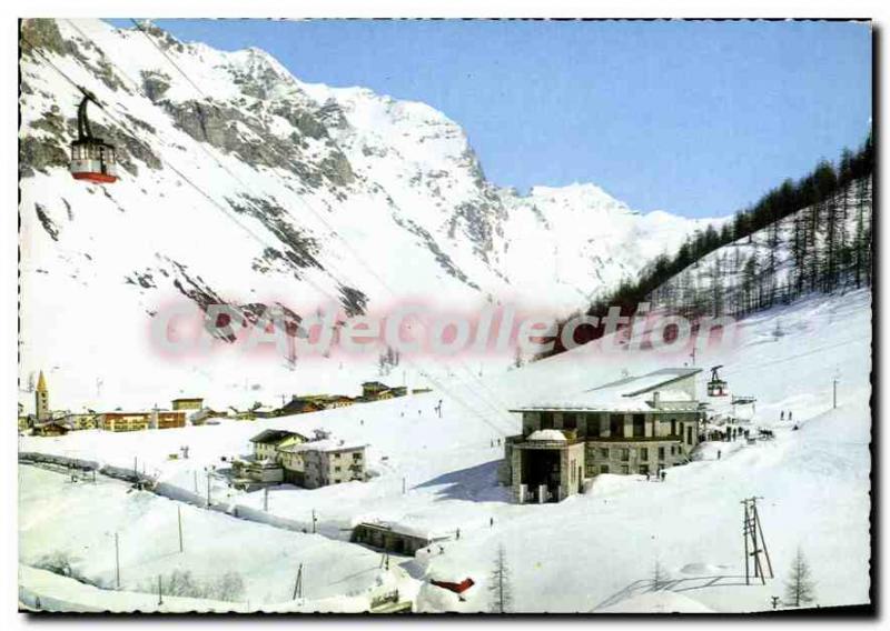 Postcard Modern Val d'Isere Savoie departure of Telepherique du Solaise and B...