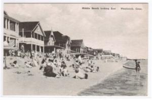 Middle Beach Crowd Westbrook Connecticut postcard