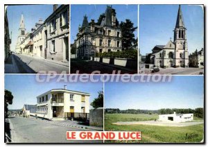 Modern Postcard Grand Luce Sarthe large street the church's position on sport...