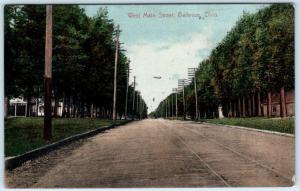 BELLEVUE, Ohio  OH     WEST MAIN STREET Scene  1912    Postcard