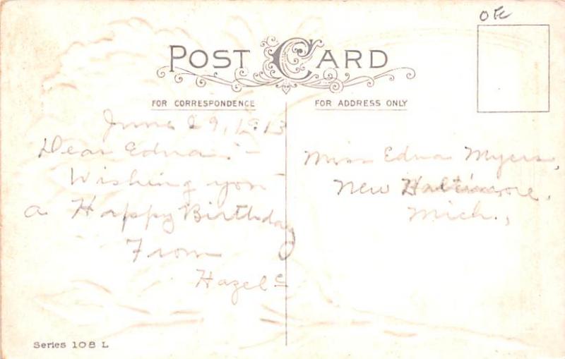 Post Card Old Vintage Antique Birthday Greetings Unused