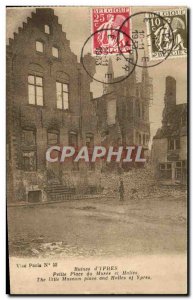 Old Postcard Ruins D & # 39Ypres Petite Place Du Musee And HALIES Army