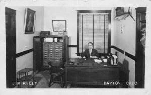 J81/ Dayton Ohio RPPC Postcard c1940s Jim Kelly Interior Office  72