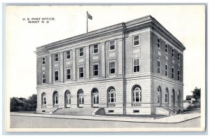 Minot North Dakota Postcard US Post Office Exterior View c1910 Vintage Antique