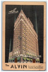 Tulsa Oklahoma Postcard Alvin Seventh Main Exterior Night c1940 Vintage Antique