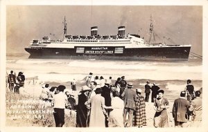 SS Manhattan United States Line Real Photo Writing on back, missing stamp 