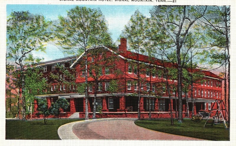 Vintage Postcard 1930's Signal Mountain Hotel Near Chattanooga Tennessee TN