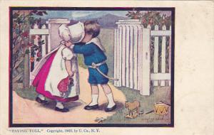 Sunbonnet Girls Kissing Boy Paying Toll