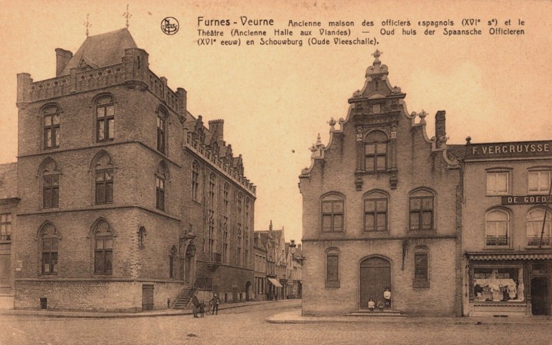 Belgium Furnes-Veurne Ancienne Maison Officiers Espagnois Vintage Postcard C240