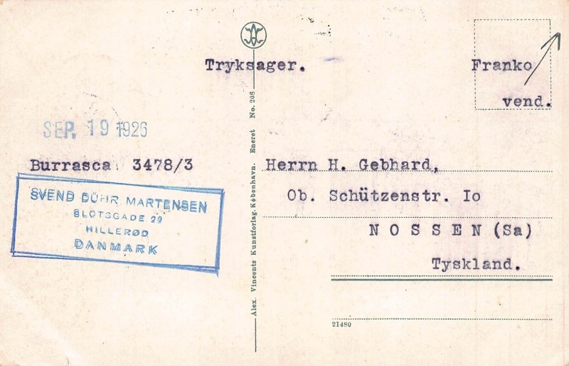 Denmark 1926 Stensbygaard Sjaelland vintage postcard