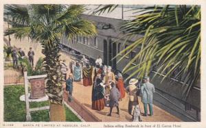 LP79  Needles, California, CA, postcard, Indians Selling 