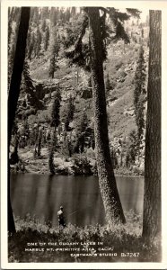 RPPC Fishing Cudahy Lakes in Marble Mt. Primitive Area, CA Vintage Postcard M61