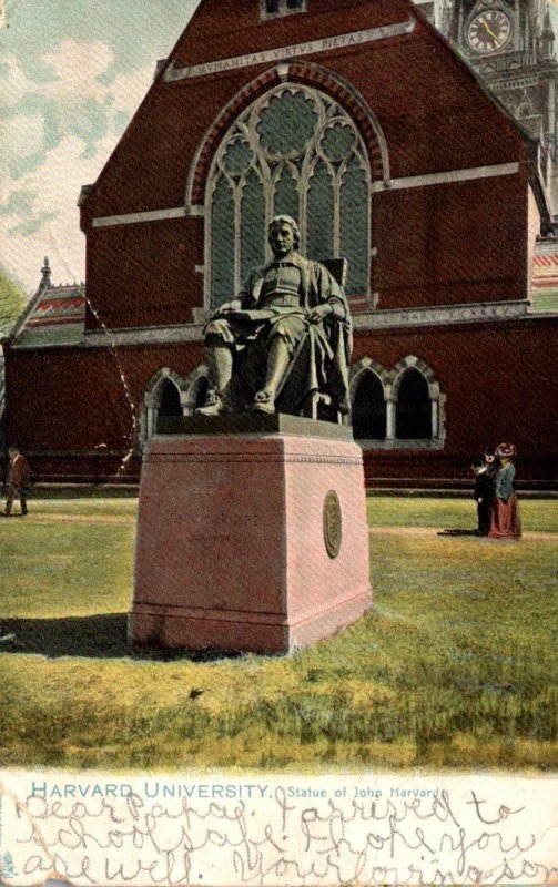 Tucks Harvard University Statue Of John Harvard 1907