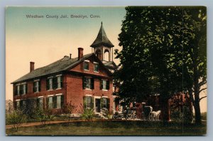 BROOKLYN CT WINDHAM COUNTY JAIL ANTIQUE POSTCARD 