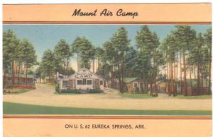 MOUNT AIR CAMP EUREKA SPRINGS ARKANSAS on U.S. 62 LINEN POSTCARD (3)