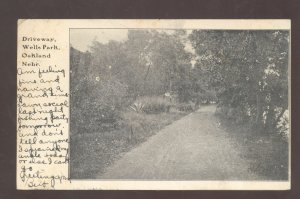 OAKLAND NEBRASKA TO ONG NEB. 1903 WELLS PARK DRIVEWAY VINTAGE POSTCARD