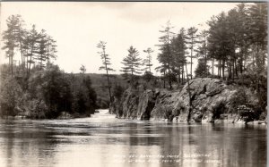 Wisconsin Dells of Wolf River from Sat Isl Menominee Indian Reserv Postcard W16