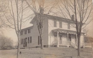 VICTORIAN ERA HOUSE-PORCH WITH GINGERBREAD DECOR~1910s REAL PHOTO POSTCARD