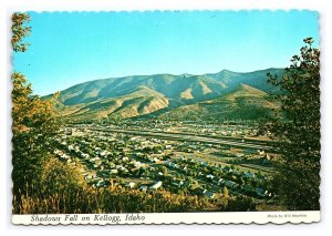 Shadows Fall On Kellogg Idaho Continental Aerial View Postcard