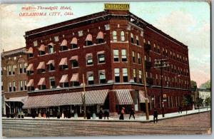 Threadgill Hotel, Oklahoma City, Oklahoma Street View c1907 Vintage Postcard N15