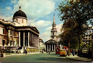 England London Trafalgar Square St Martin-in-the-Fields and The National Gall...