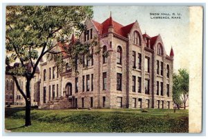 1911 Snow Hall KU Exterior Building Lawrence Kansas KS Vintage Antique Postcard