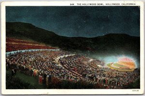 1920's The Hollywood Bowl California CA Open Air Amphitheatre Posted Postcard