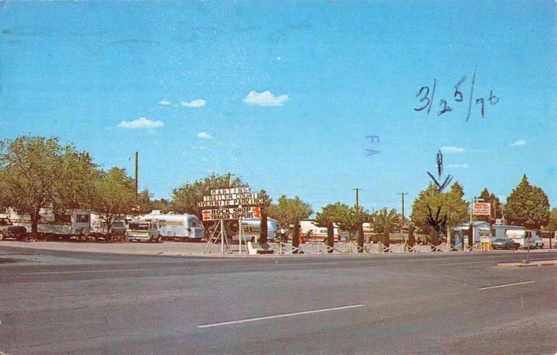 Deming New Mexico Martins Trailer Park Street View Vintage Postcard K85661